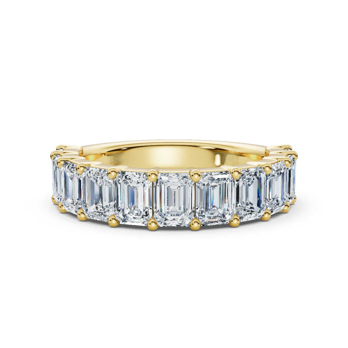 The Paradigm Band: 2.20 CTW Emerald-Cut Lab-Grown Diamond Ring in 18K Yellow Gold