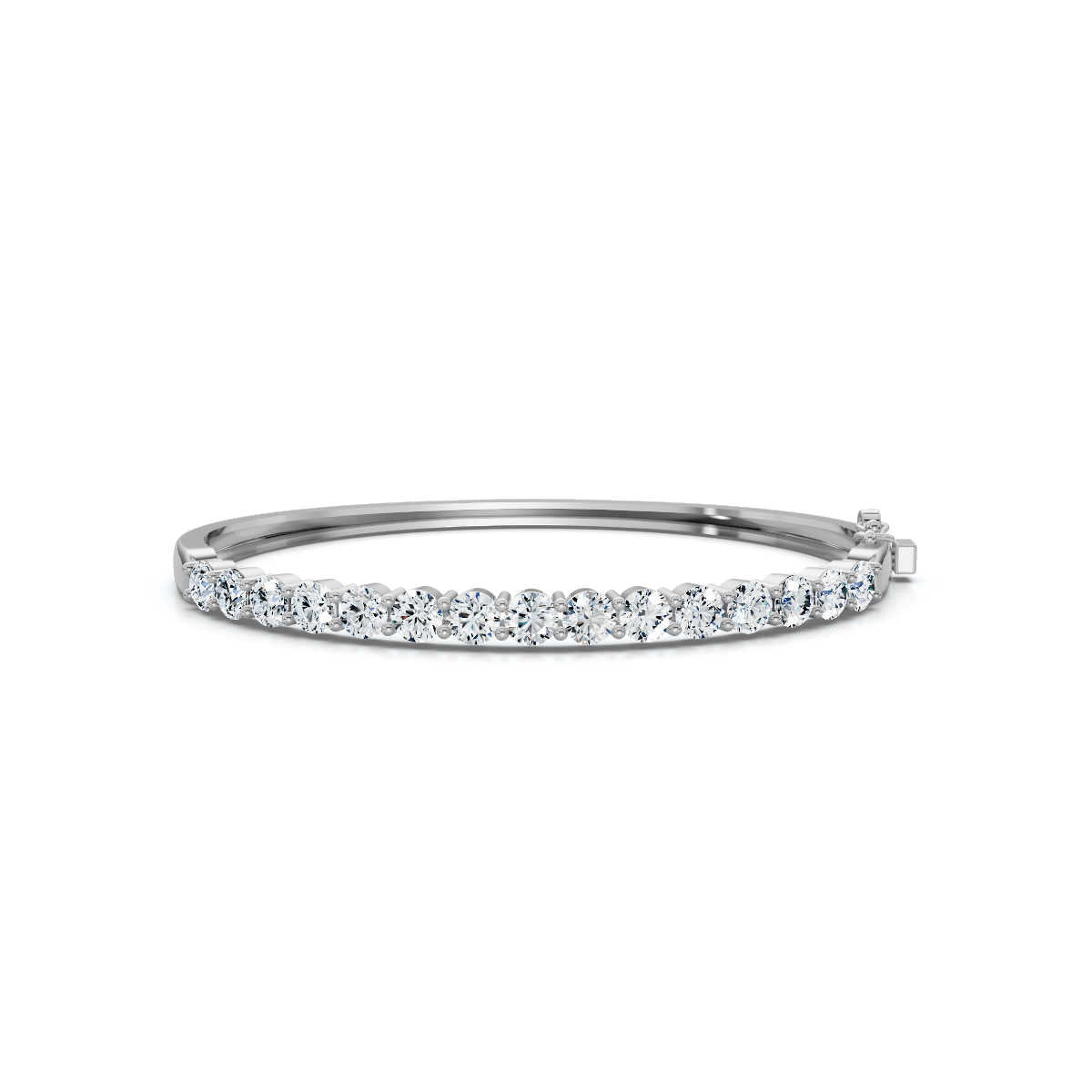 The Imperia Bangle: 4.95 CTW Round Lab-Grown Diamond Shared-Prong Statement Gold Bangle