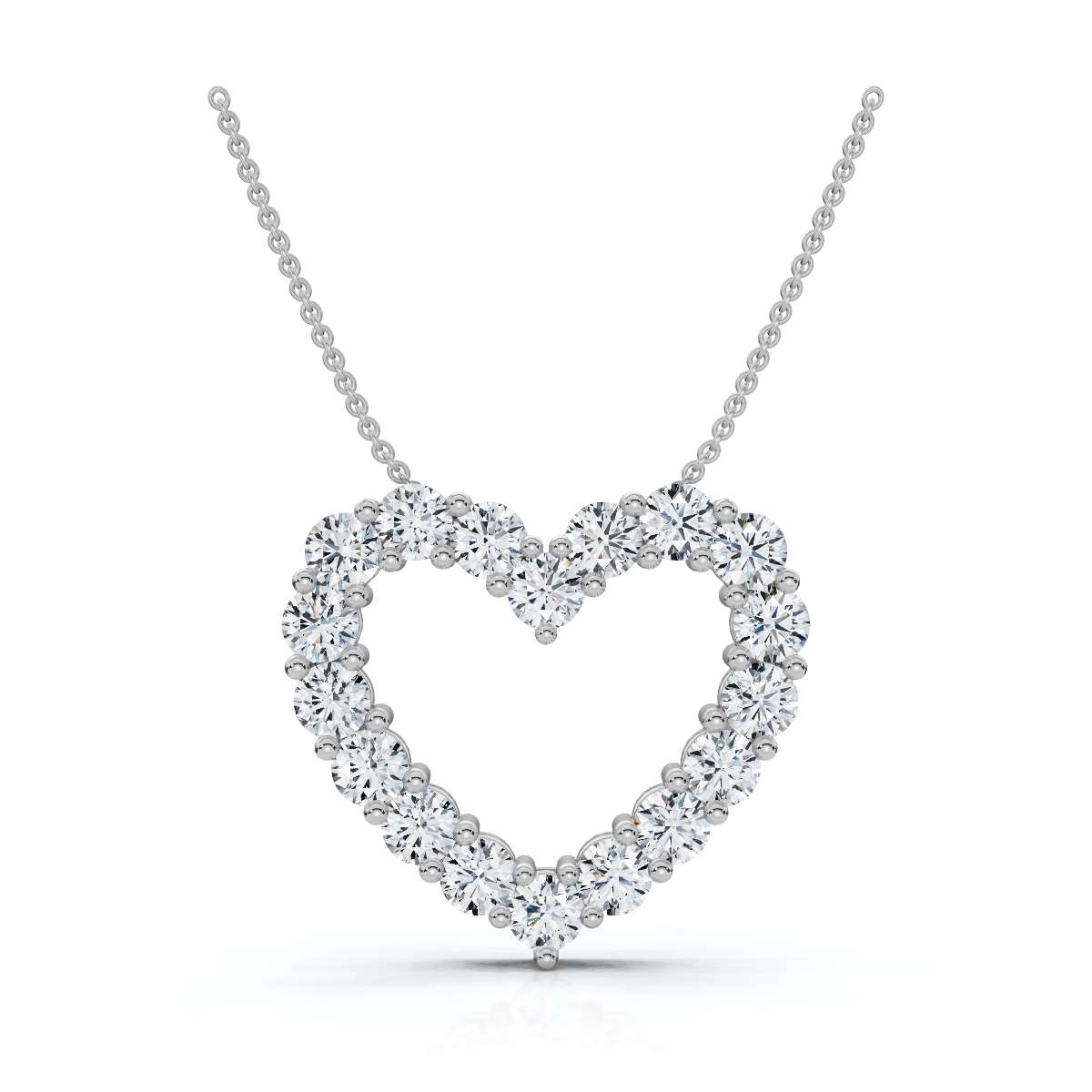 The Valentina Pendant: 1.44 CTW Open Heart Lab-Grown Diamond Necklace 14K-18K Gold/Platinum