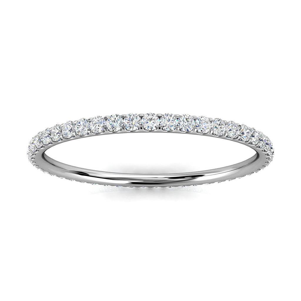 The Whisper Eternity: 0.34-4 CTW Round Diamond Micro-Pave Full Eternity Band in Platinum Ring