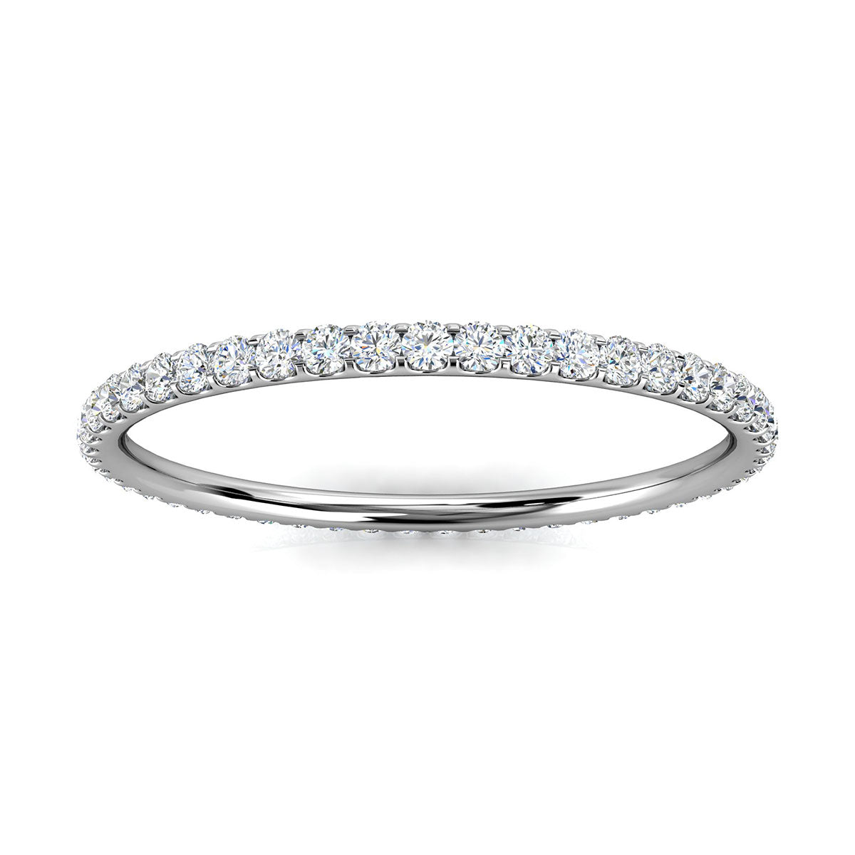 The Whisper Eternity: 0.34-4 CTW Round Diamond Micro-Pave Full Eternity Band in Platinum Ring
