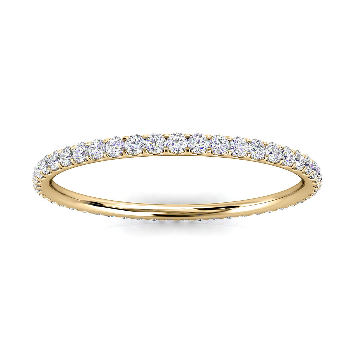The Sovereign Eternity: 0.34 CTW Round Diamond Multi-Row Bold Full Eternity Band in 18K Yellow Gold Ring