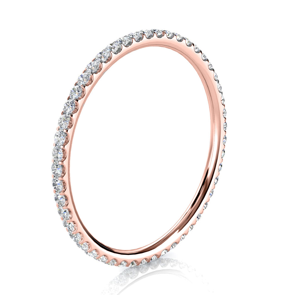 The Whisper Eternity: 0.34-4 CTW Round Diamond Micro-Pave Full Eternity Band in 14K Rose Gold Ring