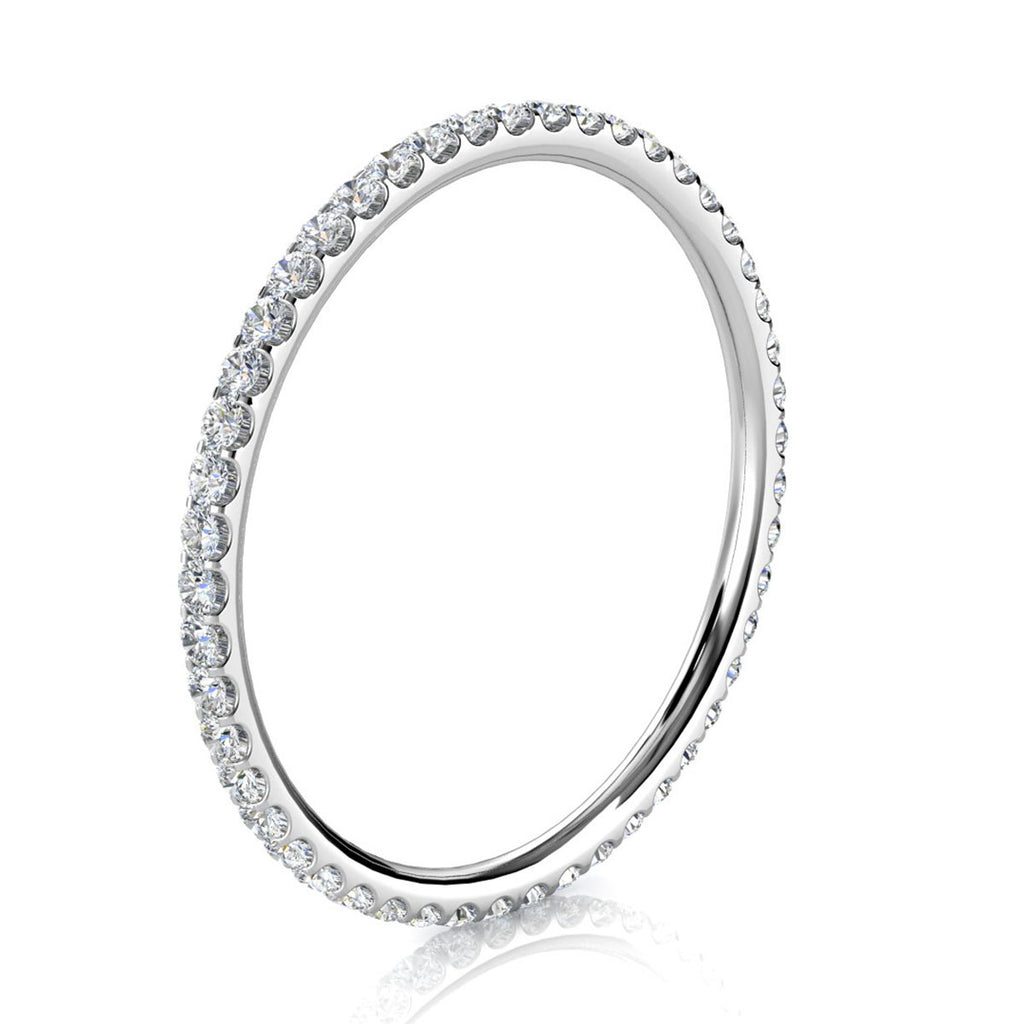 The Whisper Eternity: 0.34-4 CTW Round Diamond Micro-Pave Full Eternity Band in Platinum Ring