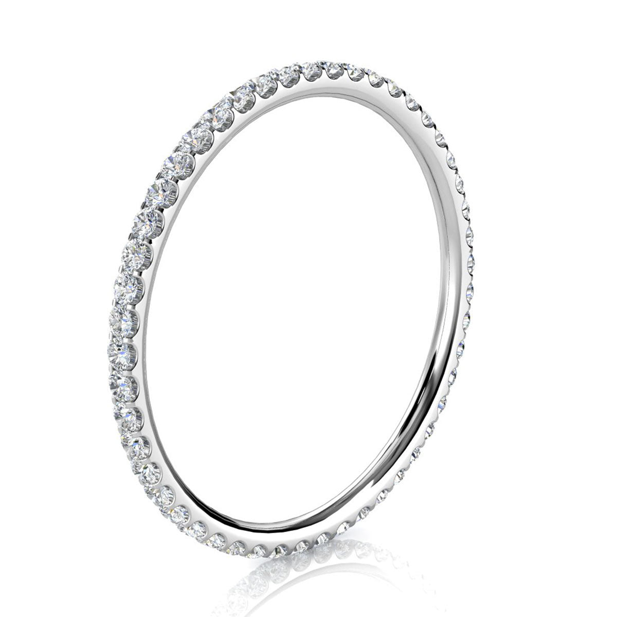 The Whisper Eternity: 0.34-4 CTW Round Diamond Micro-Pave Full Eternity Band in Platinum Ring