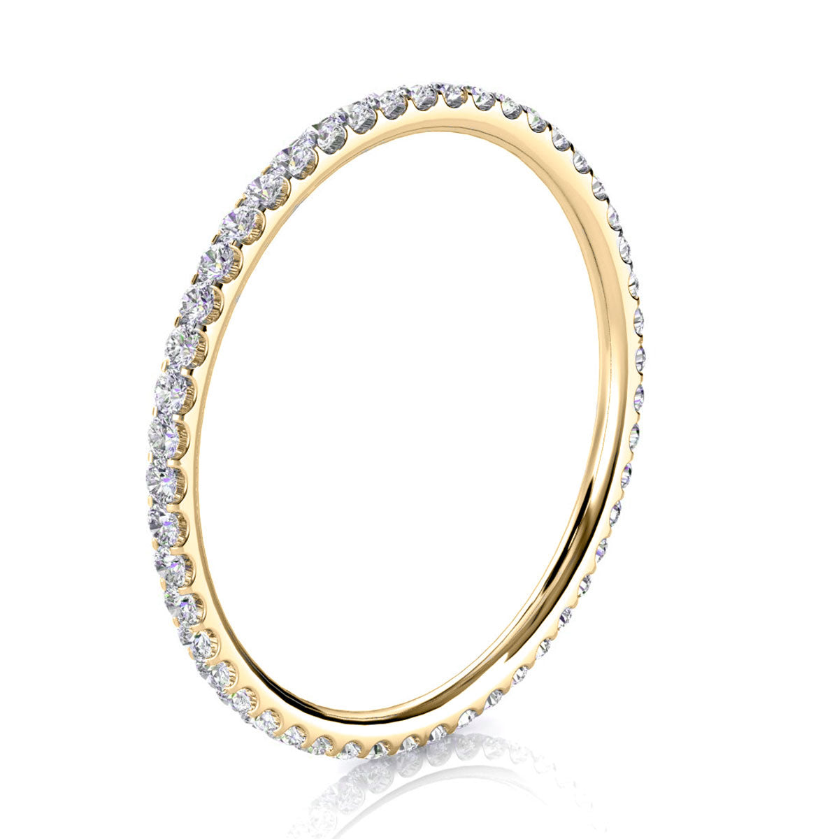 0.34 CTW Round Diamond Micro-Prong Full Eternity Band in 14K Yellow Gold Ring