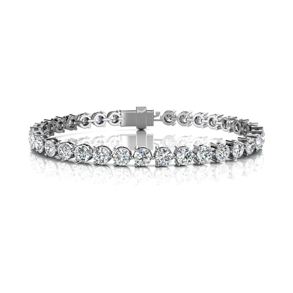 The Grand Tennis Line: 10.50 CTW Round Lab-Grown Diamond Eternity Bracelet 14K-18K Gold/Platinum