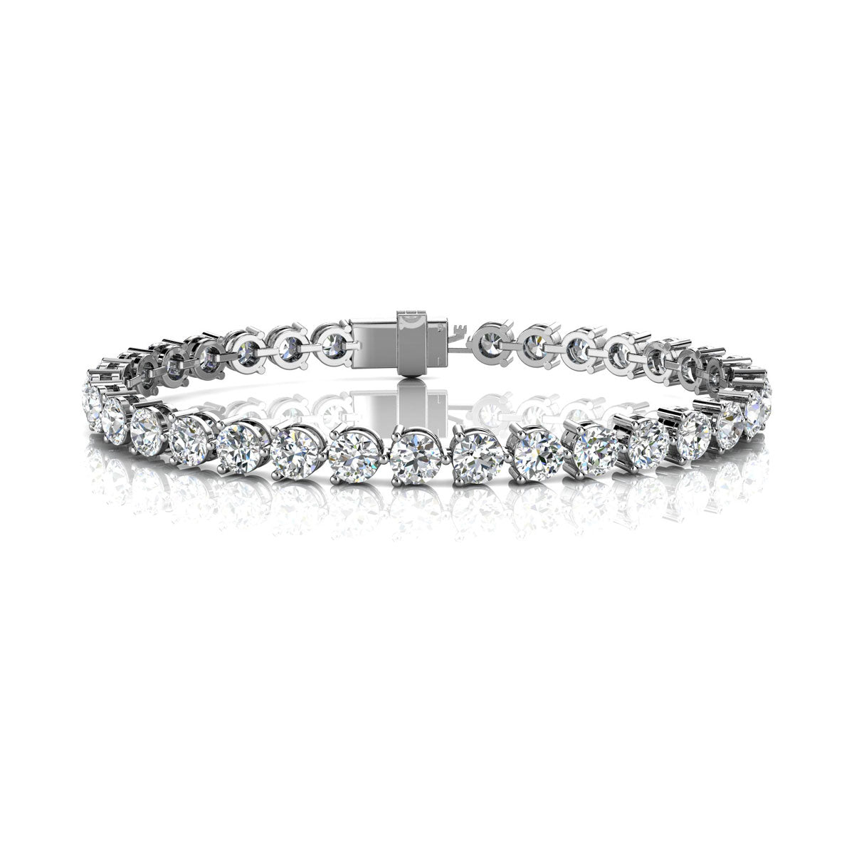 The Grand Tennis Line: 10.50 CTW Round Lab-Grown Diamond Eternity Bracelet 14K-18K Gold/Platinum
