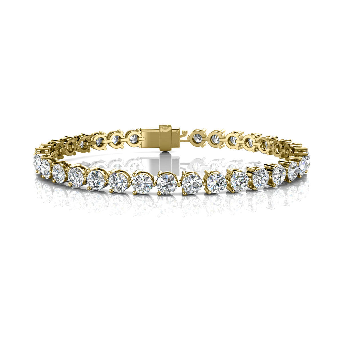 The Grand Tennis Line: 10.50 CTW Round Lab-Grown Diamond Eternity Bracelet 14K-18K Gold/Platinum