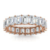 The Sovereign: 4.1mm Emerald-Cut Lab-Grown 3.9 CWT Diamond Eternity Band in 14K Rose Gold Ring
