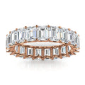 The Sovereign: 4.1mm Emerald-Cut Lab-Grown 3.9 CWT Diamond Eternity Band in 18K Rose Gold Ring