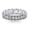 4.1mm Emerald-Cut Lab-Grown 3.9 CTW Diamond Eternity Band in 18K White Gold Ring