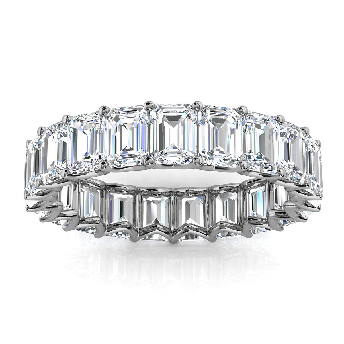 The Sovereign: 4.1mm Emerald-Cut Lab-Grown 3.9 CWT Diamond Eternity Band in Premium Platinum Ring