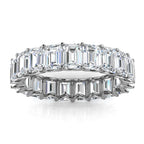 4.1mm Emerald-Cut Lab-Grown 3.9 CTW Diamond Eternity Band in 18K White Gold Ring