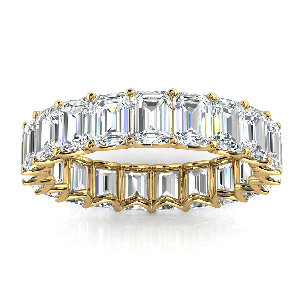 The Sovereign: 4.1mm Emerald-Cut Lab-Grown 3.9 CTW  Diamond Eternity Band in 18K Yellow Gold Ring