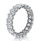 4.1mm Emerald-Cut Lab-Grown 3.9 CTW Diamond Eternity Band in 18K White Gold Ring