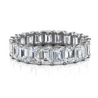 4.1mm Emerald-Cut Lab-Grown 3.9 CTW Diamond Eternity Band in 18K White Gold Ring