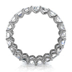 4.1mm Emerald-Cut Lab-Grown 3.9 CTW Diamond Eternity Band in 18K White Gold Ring