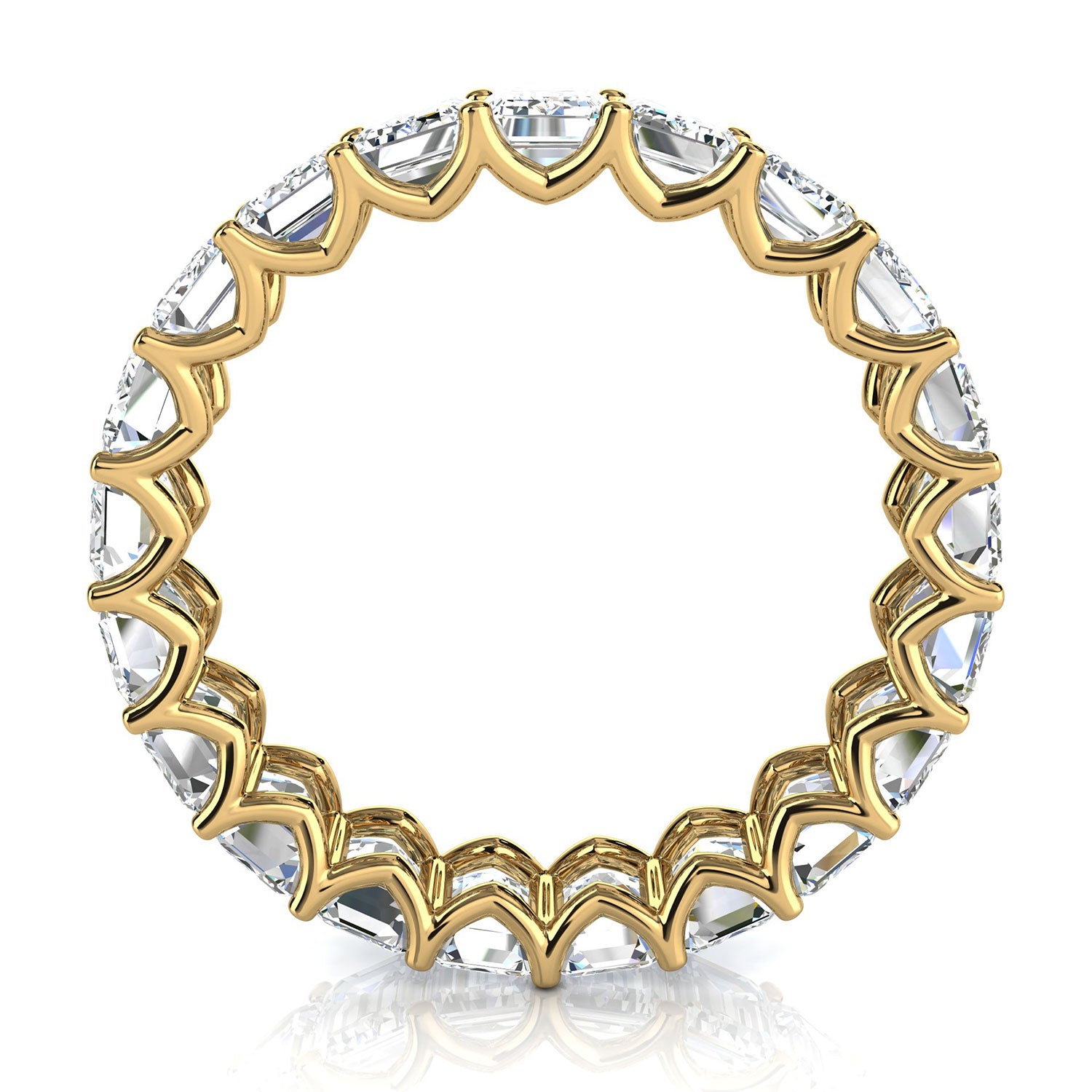 The Sovereign: 4.1mm Emerald-Cut Lab-Grown 3.9 CTW  Diamond Eternity Band in 18K Yellow Gold Ring