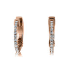 The Helena Inside-Out: 1.00 CTW Round Lab-Grown Diamond Premium Huggie Hoop Earrings 18K Gold