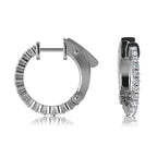 The Helena Inside-Out: 1.00 CTW Round Lab-Grown Diamond Premium Huggie Hoop Earrings 18K Gold