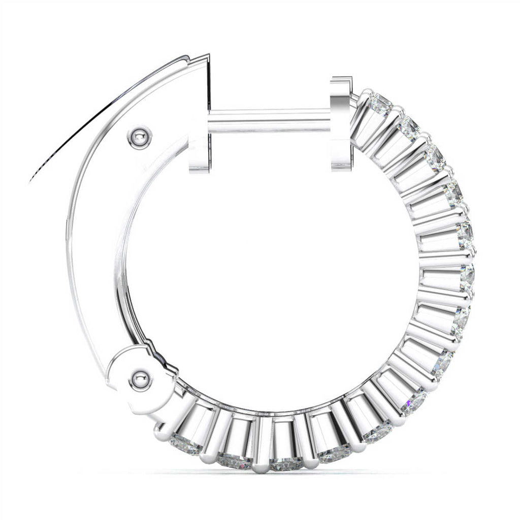 The Helena Inside-Out: 1.00 CTW Round Lab-Grown Diamond Premium Huggie Hoop Earrings 18K Gold