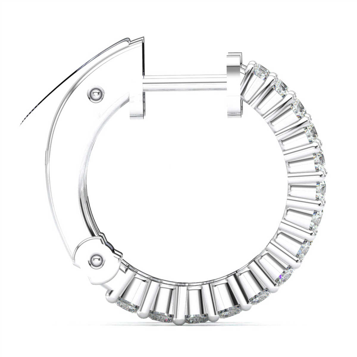 The Helena Inside-Out: 1.00 CTW Round Lab-Grown Diamond Premium Huggie Hoop Earrings 18K Gold