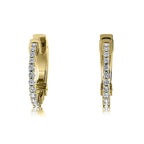 The Helena Inside-Out: 1.00 CTW Round Lab-Grown Diamond Premium Huggie Hoop Earrings 18K Gold