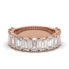 The Empress Cascade: 3.77 CTW Emerald-Cut Diamond Shared-Prong Band in 14K Rose Gold Ring