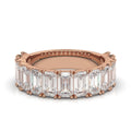The Empress Cascade: 3.77 CTW Emerald-Cut Diamond Shared-Prong Band in 14K Rose Gold Ring