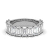 The Empress Cascade: 3.77 CTW Emerald-Cut Diamond Shared-Prong Band in 14K White Gold Ring