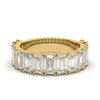 The Empress Cascade: 3.77 CTW Emerald-Cut Diamond Shared-Prong Band in 14K Yellow Gold Ring