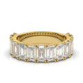 The Empress Cascade: 3.77 CTW Emerald-Cut Diamond Shared-Prong Band in 14K Yellow Gold Ring