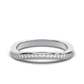 The Contour Ribbon: 0.12 CTW Curved Pavé Diamond Wedding Band 14K-18K Gold/Platinum Ring