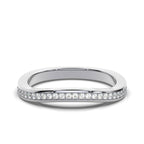 The Contour Ribbon: 0.12 CTW Curved Pavé Diamond Wedding Band 14K-18K Gold/Platinum Ring