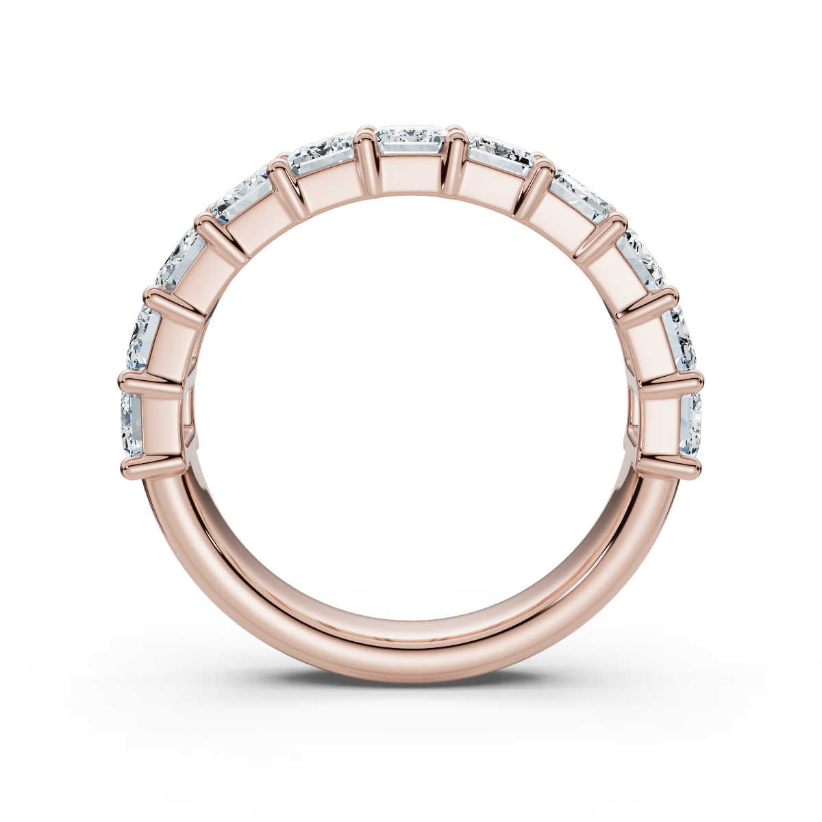 The Paradigm Band: 2.20 CTW Emerald-Cut Lab-Grown Diamond Ring in 18K Rose Gold