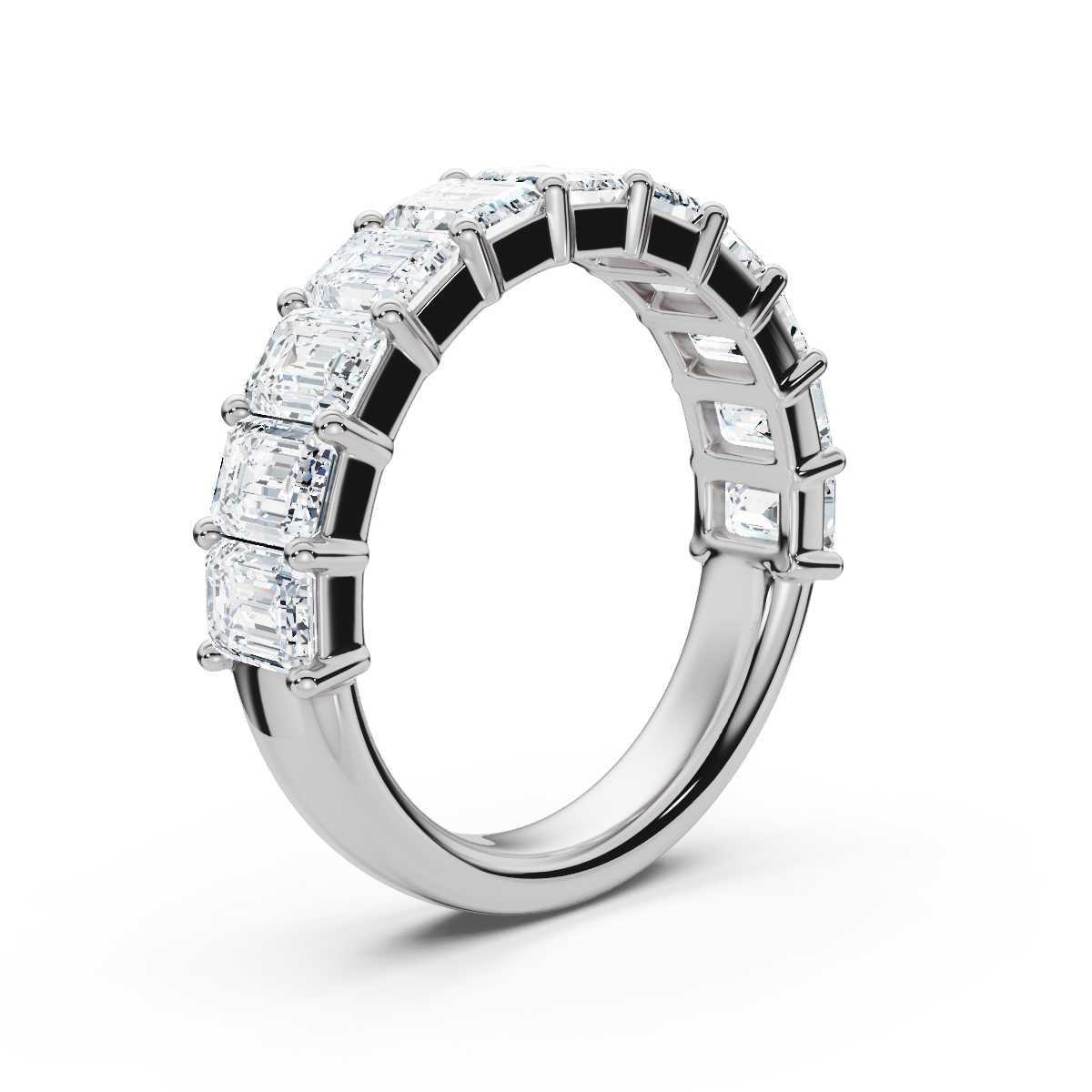 The Paradigm Band: 2.20 CTW Emerald-Cut Lab-Grown Diamond Ring in Premium Platinum