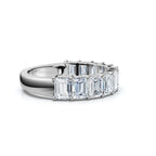 The Paradigm Band: 2.20 CTW Emerald-Cut Lab-Grown Diamond Ring in 14K White Gold
