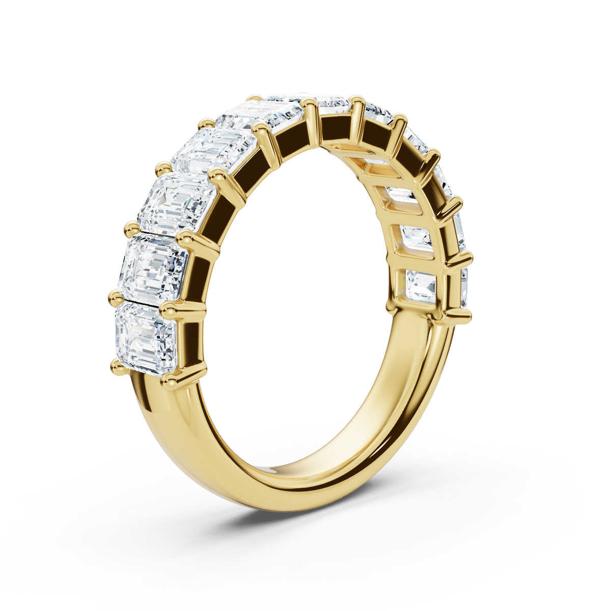 The Paradigm Band: 2.20 CTW Emerald-Cut Lab-Grown Diamond Ring in 18K Yellow Gold