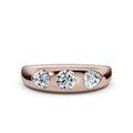 The Trinity Dome: Pear & Round Lab-Grown Diamond Flush Set Ring in 14K Rose Gold 1 CWT