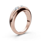 The Trinity Dome: Pear & Round Lab-Grown Diamond Flush Set Ring in 14K Rose Gold 1 CWT