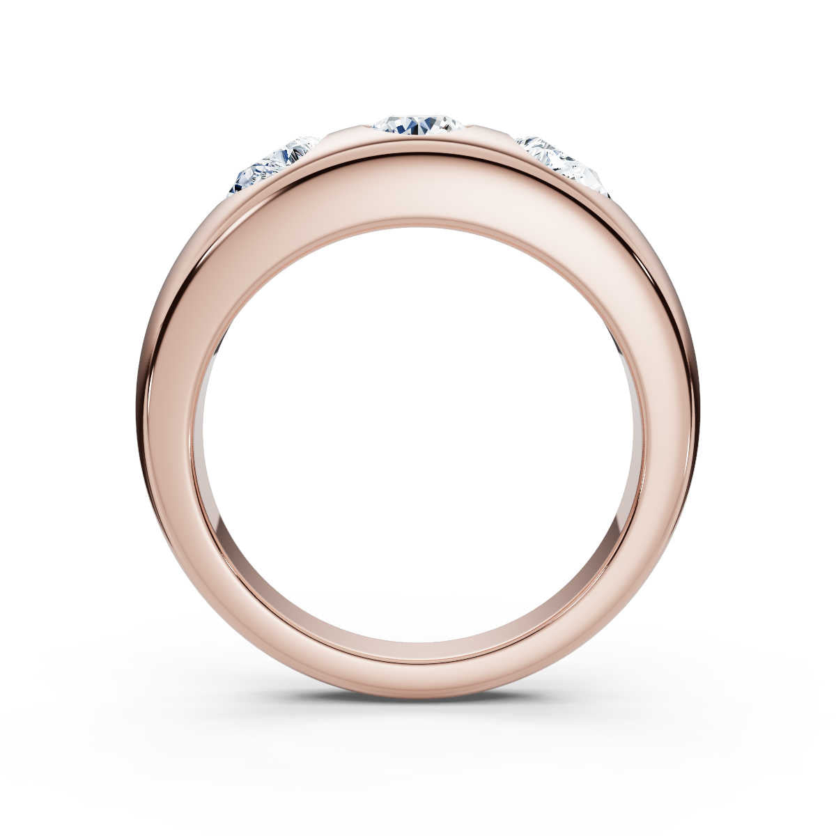 The Trinity Dome: Pear & Round Lab-Grown Diamond Flush Set Ring in 14K Rose Gold 1 CWT