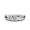 The Trinity Dome: Pear & Round Lab-Grown Diamond Flush Set Ring in Platinum