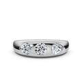 The Trinity Dome: Pear & Round Lab-Grown Diamond Flush Set Ring in Platinum