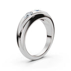 The Trinity Dome: Pear & Round Lab-Grown Diamond Flush Set Ring in Platinum