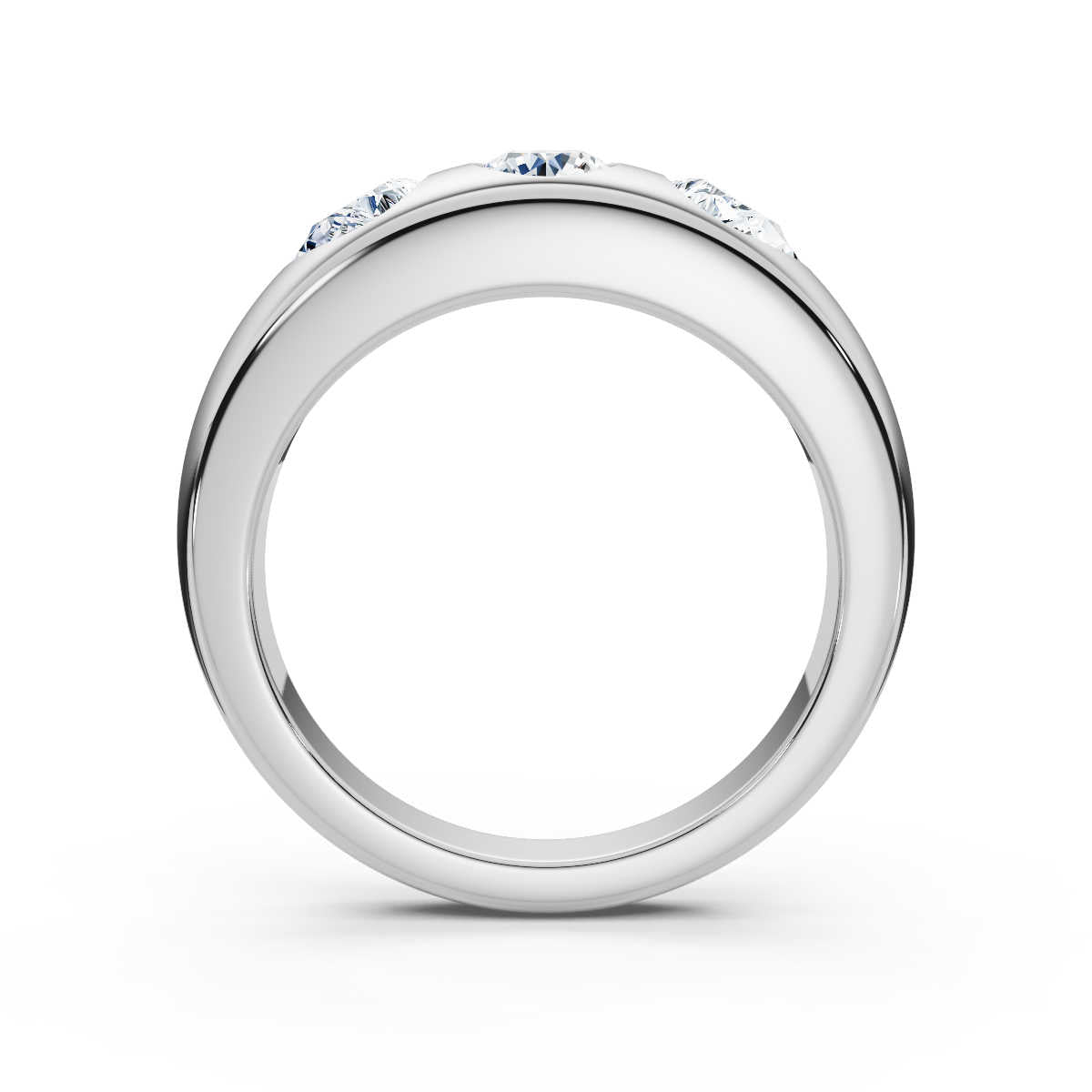 The Trinity Dome: Pear & Round Lab-Grown Diamond Flush Set Ring in Platinum