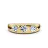 The Trinity Dome: Pear & Round Lab-Grown Diamond Flush Set Ring in 14K Yellow Gold