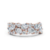 The Callista Band: 1.19 CTW Asymmetrical Oval & Round Lab-Grown Diamond Cluster Ring in 14K Rose Gold Ring
