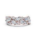 The Callista Band: 1.19 CTW Asymmetrical Oval & Round Lab-Grown Diamond Cluster Ring in 14K Rose Gold Ring