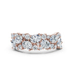 The Callista Band: 1.19 CTW Asymmetrical Oval & Round Lab-Grown Diamond Cluster Ring in 14K Rose Gold Ring